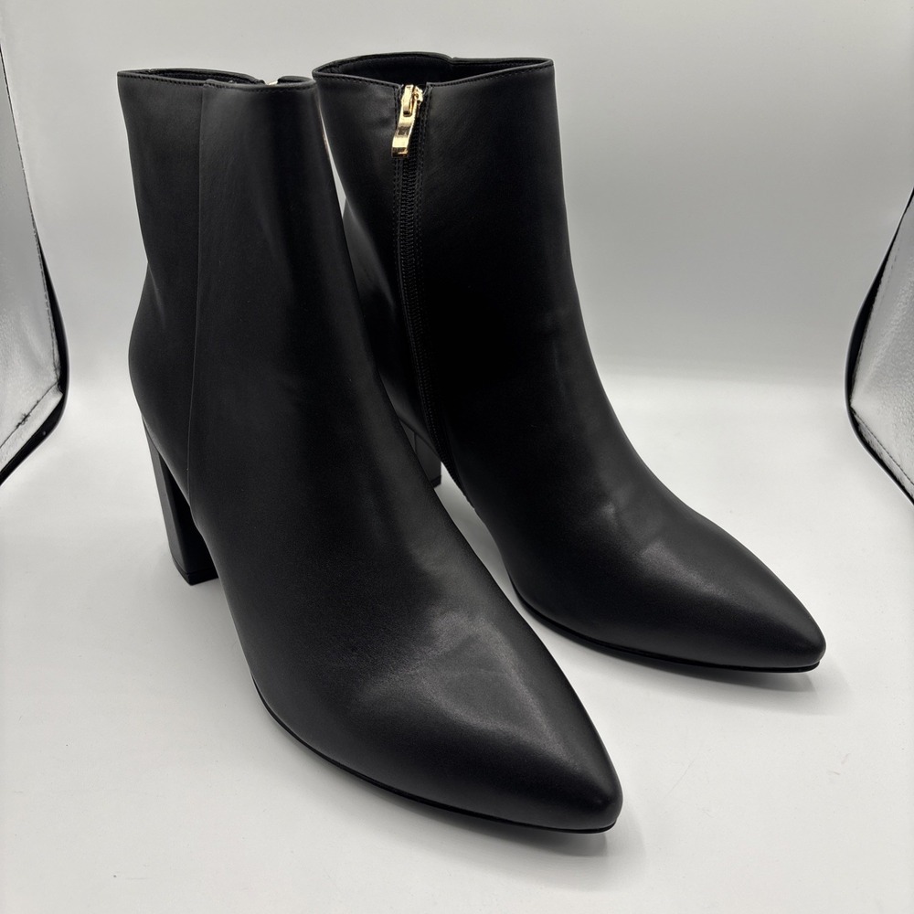 Smash Shoes Women Chunky Block Heel Ankle Booties Chiku Black Sz 11 New *READ